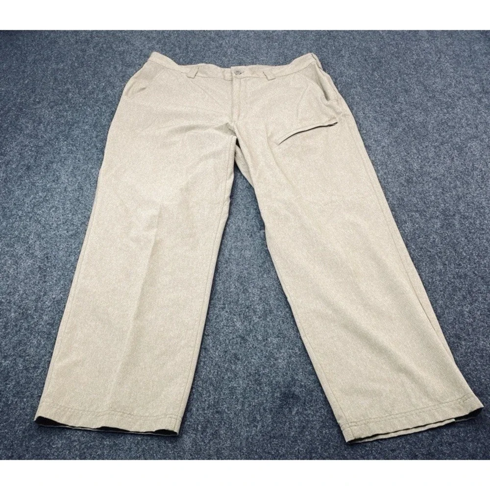Duluth Trading Co Pants Men 40x30 Tan Polyester Performance Straight Leg 53721B